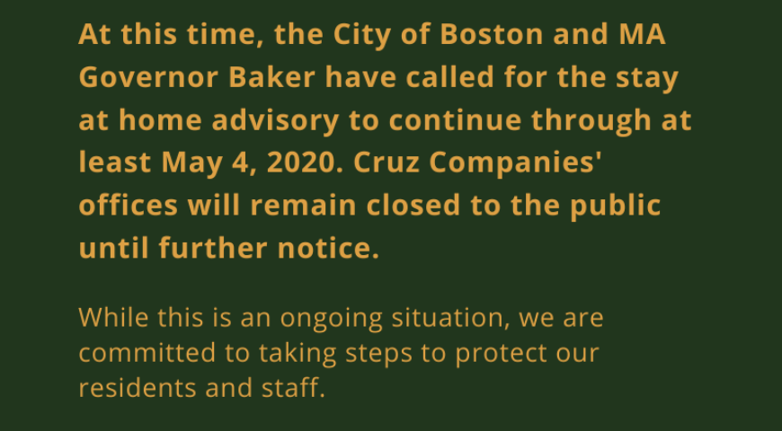 Covid-19: Cruz office closures update